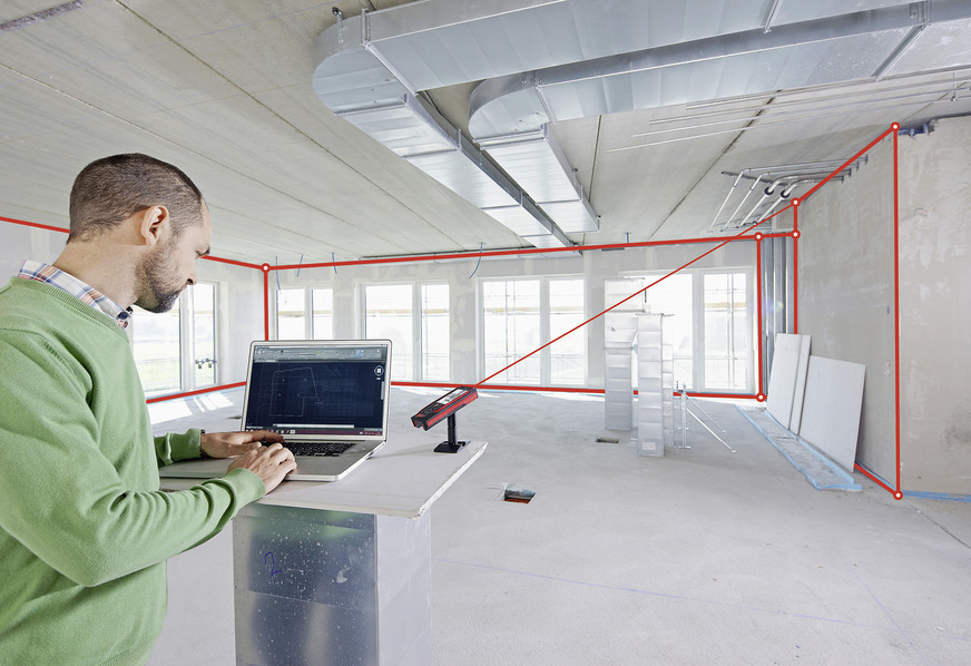 Mit 3D-fähigen Laser-Distanzmessern ist auch ein 3D-Aufmaß von Räumen oder Fassaden möglich.