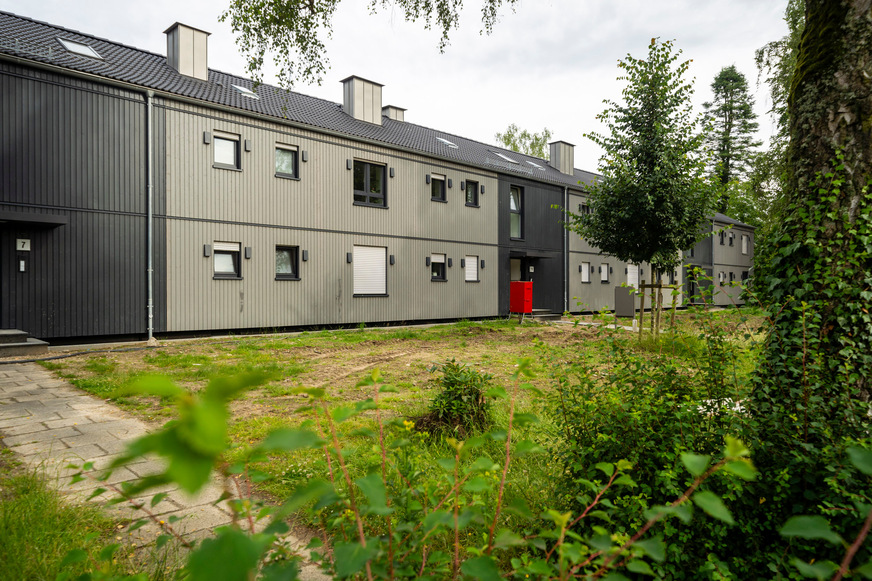 Front des Quartiers in Mönchengladbach-Hardt.