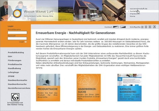 Mitgliedsbetriebe können mit dem Login von wasserwaermeluft auch den Online-Katalog www.shk-ernie.de nutzen