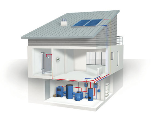 5 Multivalente Heizungsanlage mit Öl-Brennwertkessel, Holzvergaserkessel und Solaranlage. 5 Multivalente Heizungsanlage mit Öl-Brennwertkessel, Holzvergaserkessel und Solaranlage.