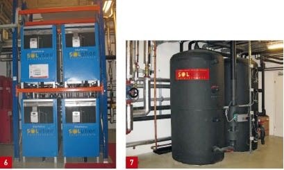 6. Adsorptionskälteanlage als Kaskade mit vier zusammengeschalteten Einzelgeräten. Die Kälteleistung beträgt 4 x 7,5 kW.<br /><br />7. Kältespeicher der Adsorptionsanlage in den Technikräumen des Gebäudes 6. Adsorptionskälteanlage als Kaskade mit vier zusammengeschalteten Einzelgeräten. Die Kälteleistung beträgt 4 x 7,5 kW.7. Kältespeicher der Adsorptionsanlage in den Technikräumen des Gebäudes