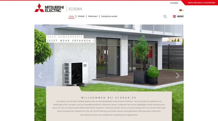 Screenshot Ecodan-Website - © Mitsubishi Electric
