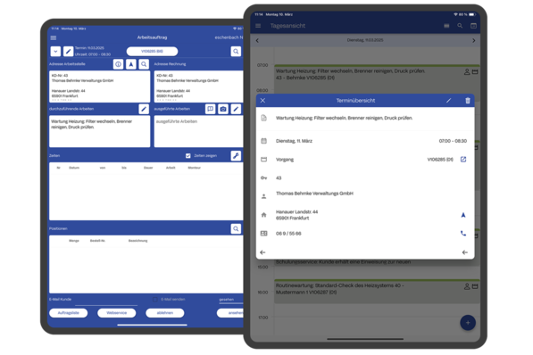 © Sykasoft Die neue Terminplaner-App von Sykasoft stellt eine direkte Verbindung zwischen Terminen und Aufträgen her.